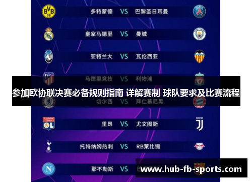 参加欧协联决赛必备规则指南 详解赛制 球队要求及比赛流程
